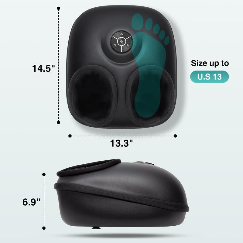 Nekteck Shiatsu Foot Massager Machine with Soothing Heat, Deep Kneading Therapy, Air Compression, Improve Blood Circulation and Foot Wellness Brown