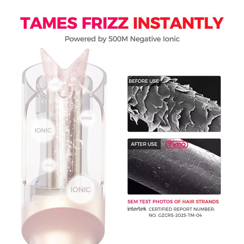 TYMO Curlpro-Automatic Curling Irons with Negative Ionic Ceramic Coating Anti-Jam Chip Dual Voltage Lightweight Travel One-Tap Curler Multifunctional Styler Women'S Gifts Girlfriends Gifts New Year Holiday Gift