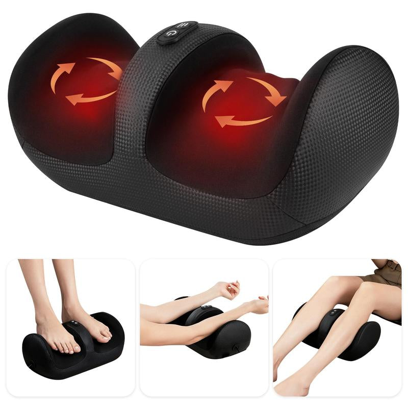 Nekteck Shiatsu Foot Massager Machine with Soothing Heat, Deep Kneading Therapy, Air Compression, Improve Blood Circulation and Foot Wellness Brown