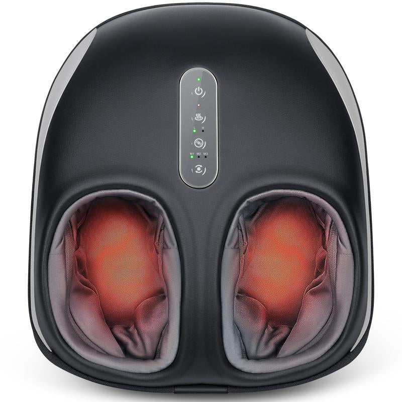 Nekteck Shiatsu Foot Massager Machine with Soothing Heat, Deep Kneading Therapy, Air Compression, Improve Blood Circulation and Foot Wellness Brown