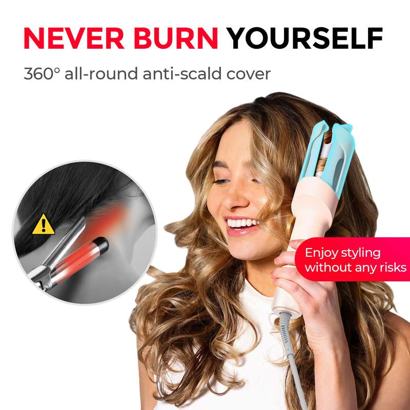 TYMO Curlpro-Automatic Curling Irons with Negative Ionic Ceramic Coating Anti-Jam Chip Dual Voltage Lightweight Travel One-Tap Curler Multifunctional Styler Women'S Gifts Girlfriends Gifts New Year Holiday Gift