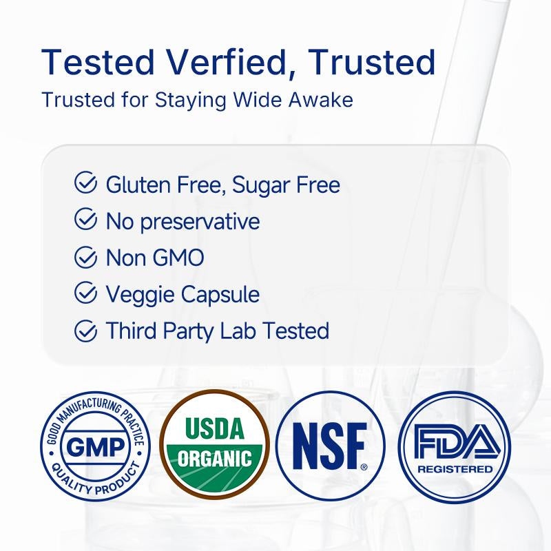 Wonderblue Wideawake Milk Thistle Tumeric & Taurine Capsules for Vitality Energy Detox 60 Veggie Capsules USA Made FDA GMP Supplement